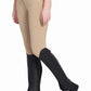 Black knee-high TuffRider Ladies Gaiters worn over beige riding pants with black riding boots.