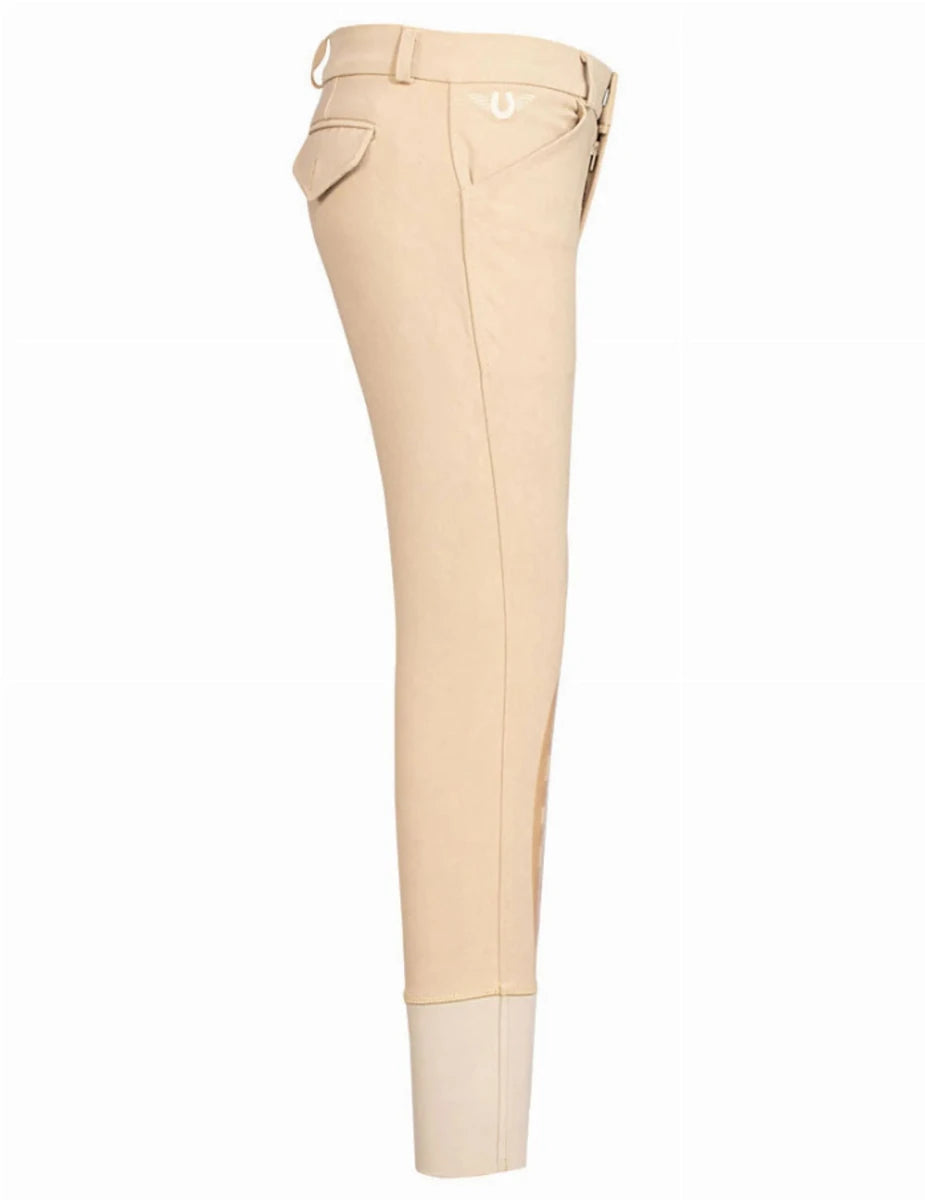 Boys Silicone Knee Patch Breeches - Youth Cotton Blend Riding Pants, view 10