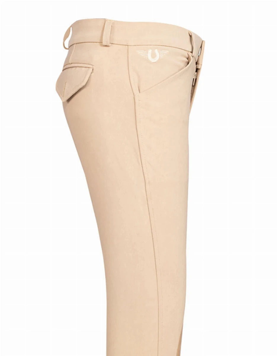 Boys Silicone Knee Patch Breeches - Youth Cotton Blend Riding Pants, view 11