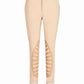 Boys Silicone Knee Patch Breeches - Youth Cotton Blend Riding Pants for Equestrian in beige with grip patches