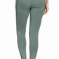 Rear view of a person wearing green TuffRider Ladies Minerva EquiCool Full Seat Tights with full seat grip pattern.
