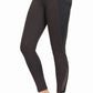 Black riding tights with full seat grip and side pocket, TuffRider Ladies Minerva EquiCool Full Seat Tights.