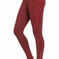 Women’s rust full seat riding leggings with breathable panels and side pockets TuffRider Ladies Minerva EquiCool Full Seat Tights