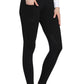 Woman wearing black TuffRider Ladies Bootie Tights With Pocket standing barefoot with hand in pocket