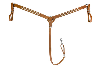 TuffRider Western Straight Breast Collar, Natural, Brown, Horse