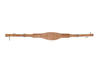 TuffRider Western Tooled Leather Flank Cinch - Rear Saddle Stabilizer, natural/30