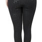 EQUINE COUTURE NICOLE FULL SEAT BREECH- BLACK, 24 showing rear with textured grip and logo for equestrian use