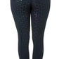 Equine Couture Ladies Nicole 3 Season Tight in black with full seat grip detail for equestrian use, shown from rear.