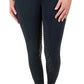 Equine Couture Ladies Nicole 3 Season Tight in dark navy with front buttons and full seat grip for equestrian use.
