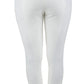 Rear view of white EQUINE COUTURE SLIMMING BREECHES designed for comfort and performance in equestrian activities.