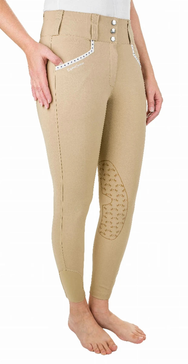Equine Couture Ladies Nicole Knee Patch Breech, Safari/30, view 11