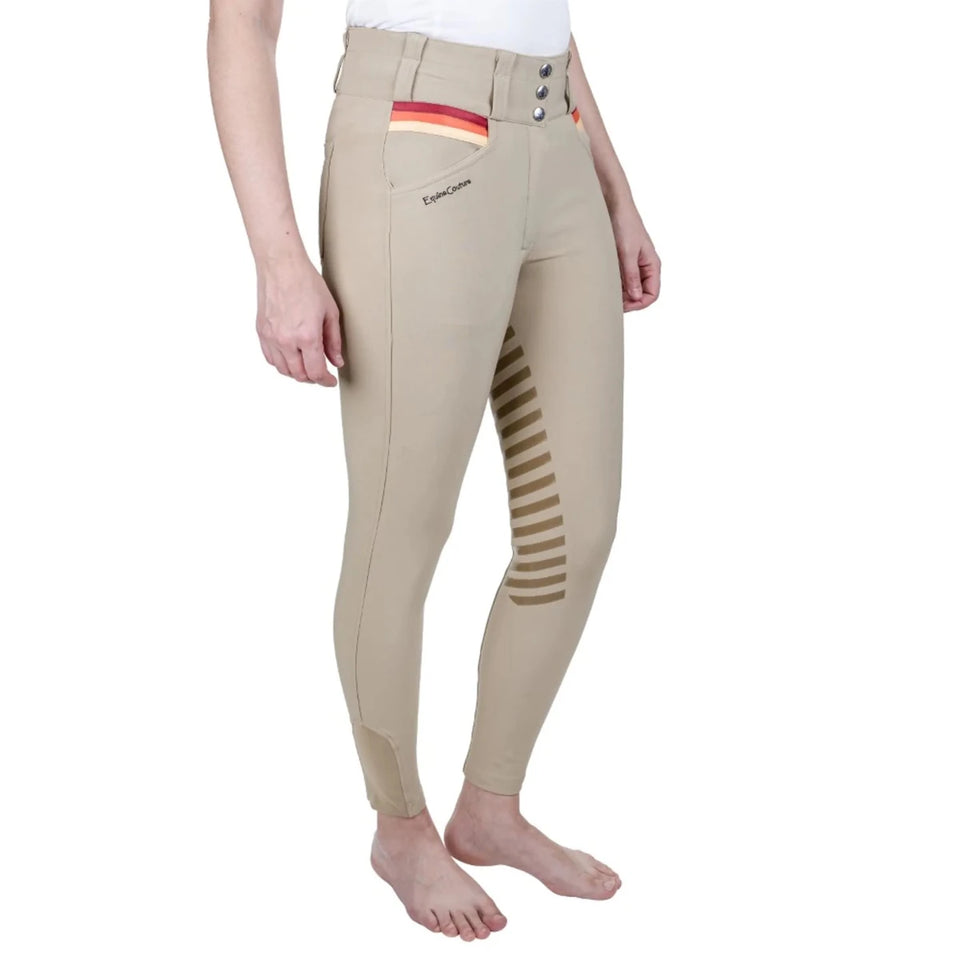 Equine Couture Women's Gradient Full Seat Breech- White with Red, Safari-red/36, view 21