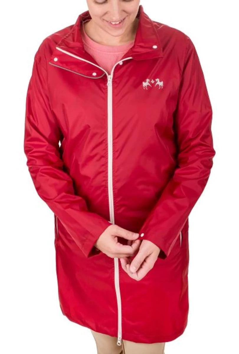 Equine Couture Ladies Downpour Rain Jacket, Red/XS