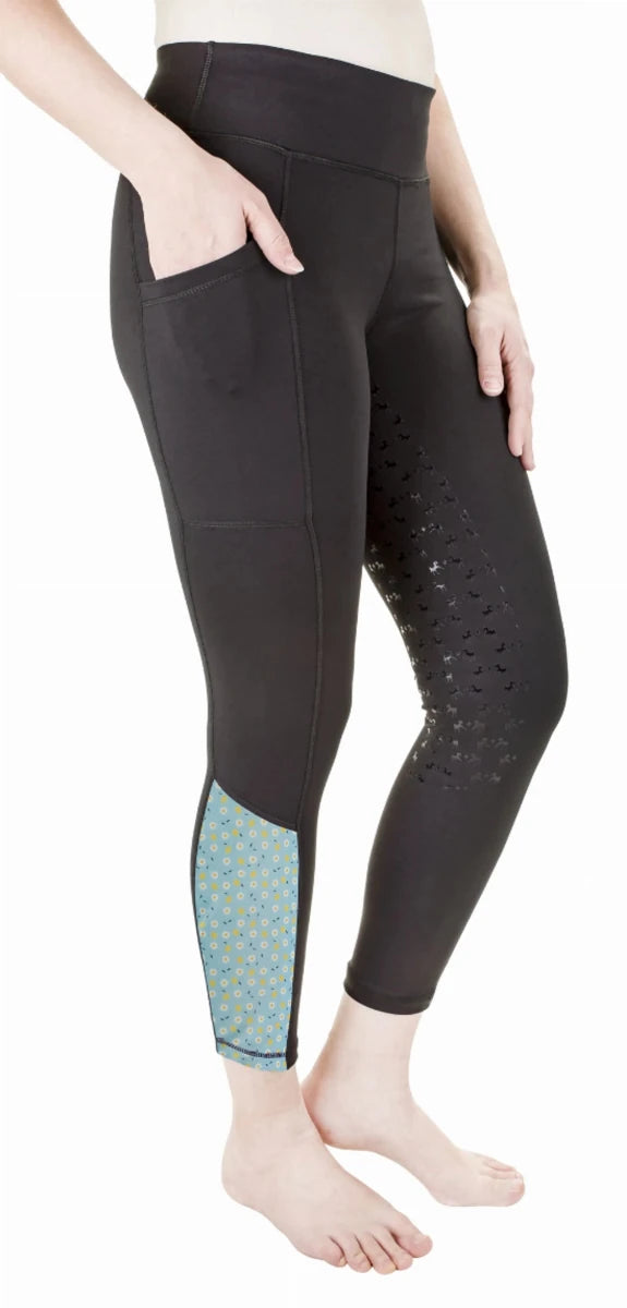 Equine Couture Daisy Printed Smyrna Tights, view 12