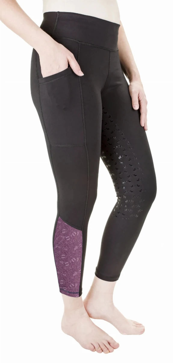 Equine Couture Daisy Printed Smyrna Tights, view 15