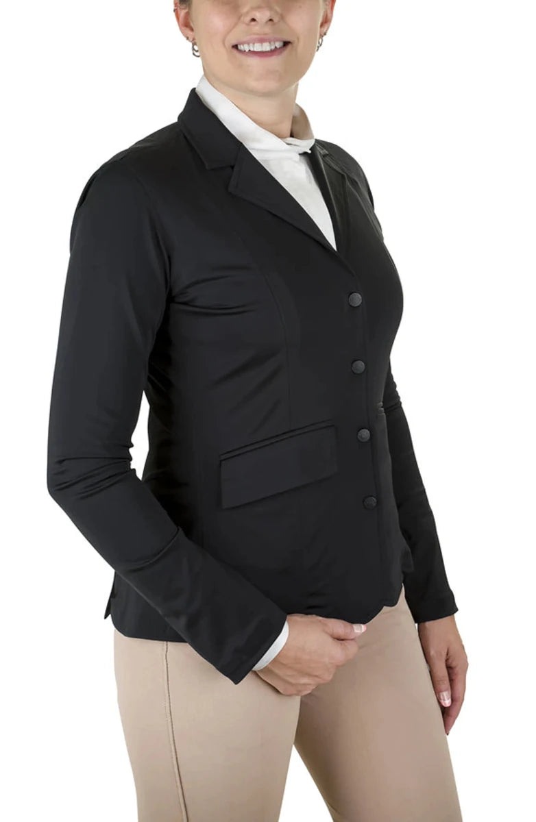 Equine Couture Ladies Ultra Light Show Coat, black/1, view 4