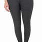 Front view of woman wearing Equine Couture Coolmax Champion Knee Patch Breeches - Women's Moisture Wicking Riding Pants in dark color