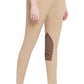 Equine Couture Coolmax Champion Knee Patch Breeches - Women's Moisture Wicking Riding Pants in tan with brown knee patches.