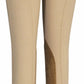 Equine Couture Coolmax Champion Knee Patch Breeches for Kids - Youth Riding Pants in beige with suede knee patches, rear view.
