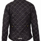 Women's Quilted Riding Jacket - Lightweight Ultra-Suede Jacket with Side Gussets in black quilted pattern back view