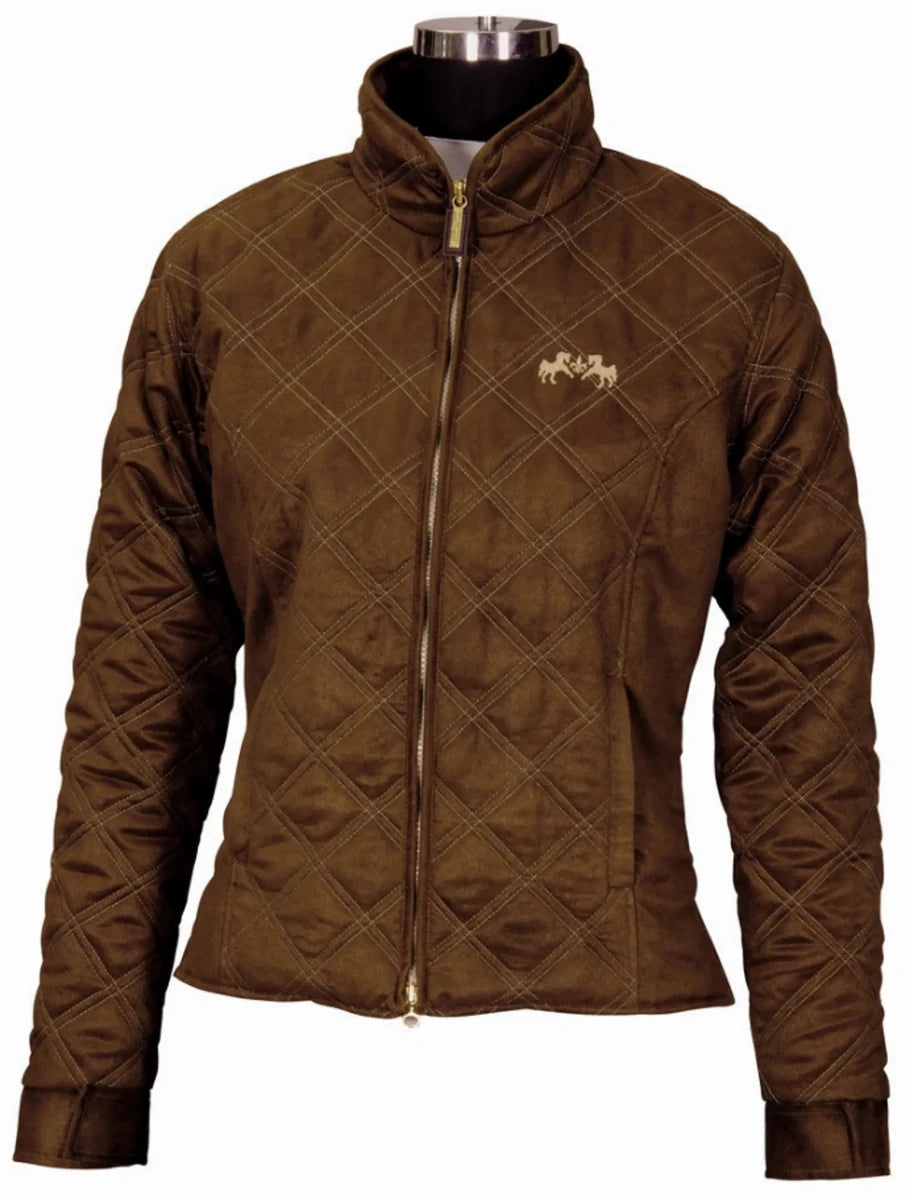 Equine Couture Natasha Duet Jacket for Kids, Chocolate/light tan stitching/1, view 3