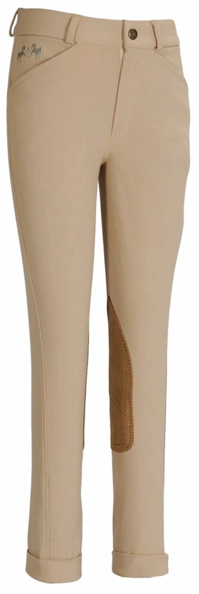 Children's Front Zip Riding Jodhpurs - Coolmax Moisture-Wicking Breeches with UltraGripp Knee Patches - Equine Couture