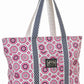 Equine Couture Kelsey Equestrian Tote Bag - Large Gear Bag with Front Pocket in pink and navy pattern