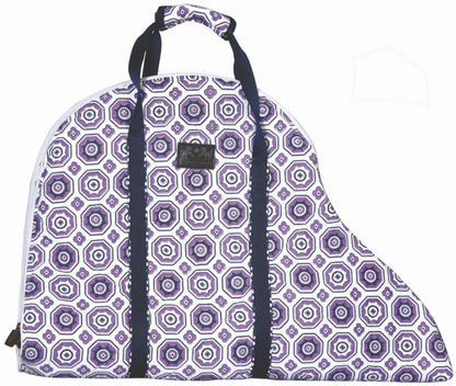 Equine Couture Kelsey Saddle Bag - Water Resistant Horse Saddle Carrier with Full Zipper in purple geometric pattern design