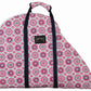 Equine Couture Kelsey Saddle Bag - Water Resistant Horse Saddle Carrier with Full Zipper in a pink geometric pattern
