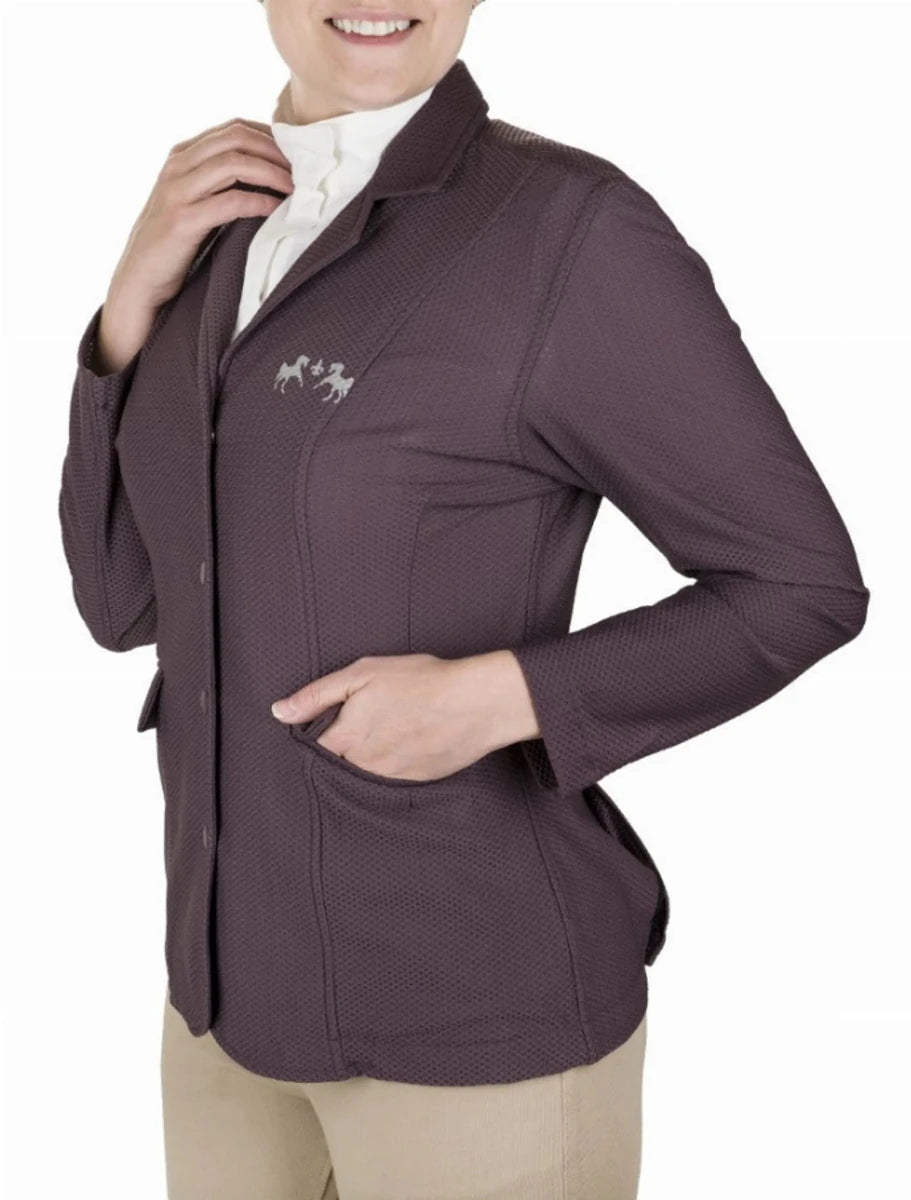 Equine Couture Women EquiVent 4-Snap Button Show Coat, Wine tasting/1, view 10