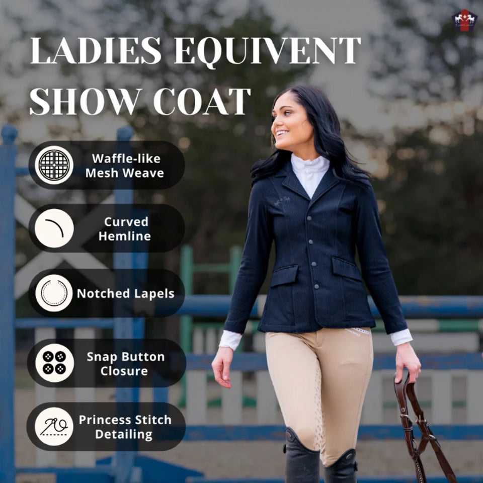 Equine Couture Women EquiVent 4-Snap Button Show Coat, view 20