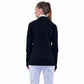 Woman wearing Equine Couture Ladies Oslo Show Coat - Lightweight Stretch Show Jacket for Equestrian Competition, shown from the back