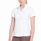 Woman wearing Women's Equestrian Show Shirt - Short Sleeve Competition Shirt with UV Protection & Moisture Wicking - Equine Couture Cara