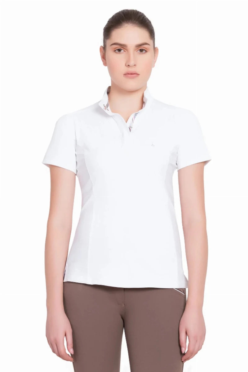Women's Equestrian Show Shirt, Equine Couture Cara, White/LARGE, view 4