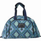 Equine Couture Artemis Helmet Bag - Padded Riding Hat Carrier with Front Pocket in blue patterned fabric with handles