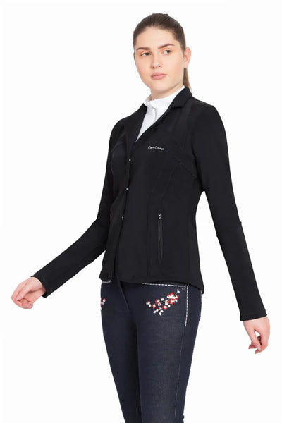 Equine Couture Lacey Ultra Light Show Coat, Women's Competition Jacket, Black/X-LARGE