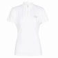 Women's Show Shirt - Moisture-Wicking Short Sleeve Competition Shirt in white with zip collar and subtle horse logo on chest