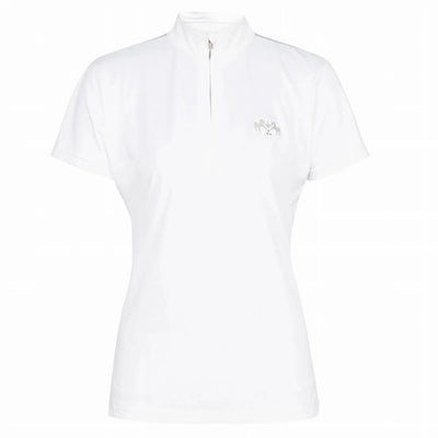 Women's Show Shirt - Moisture-Wicking Short Sleeve Competition Shirt, White/X-LARGE