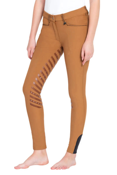 Equine Couture Ladies Nora Extended Knee Patch Breeches, Chipmunk/24