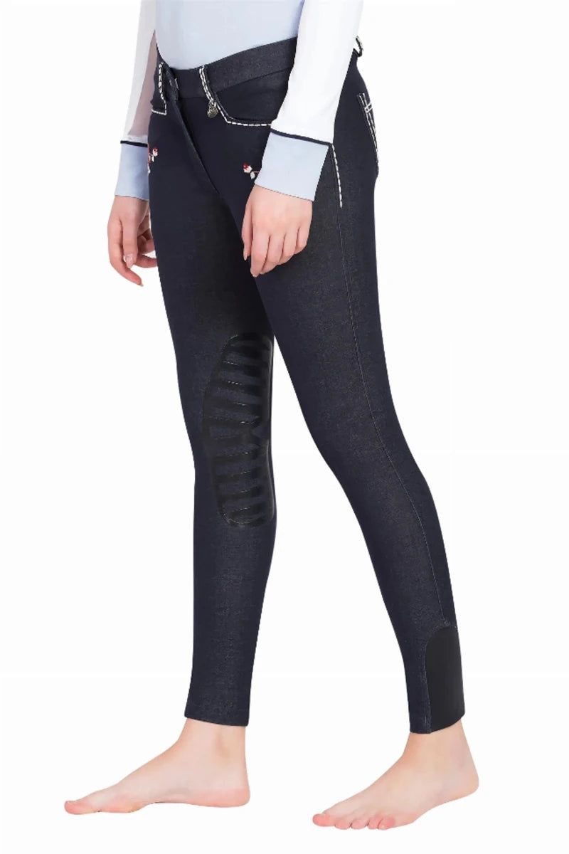 Equine Couture Alice Denim Embroidered Breeches, view 7
