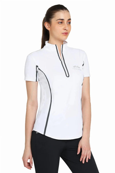 Equine Couture Ladies Ibiza Sport Shirt, White/black/1