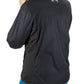 Back view of person wearing Equine Couture Ladies Aberdeen Jacket in black with horse logo on collar