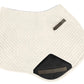 Equine Couture Performance Saddle Pad in white with black reinforced area, designed for comfort and durability in equestrian supplies