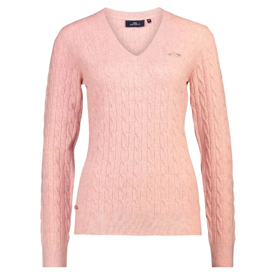 HV Polo Cable Pullover HVPClassy-Blush Melange-Large, view 3