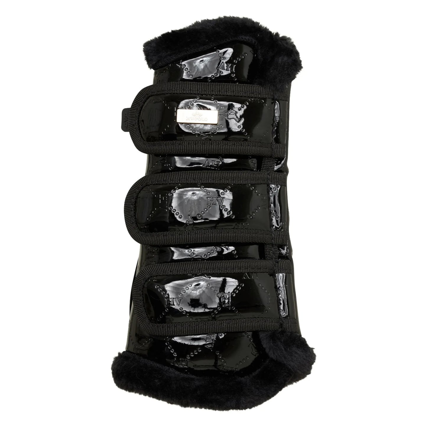 HV Polo DresSage Boots HVPCecile-Black Laquer-C/S with glossy black finish and soft fleece lining for equestrian use