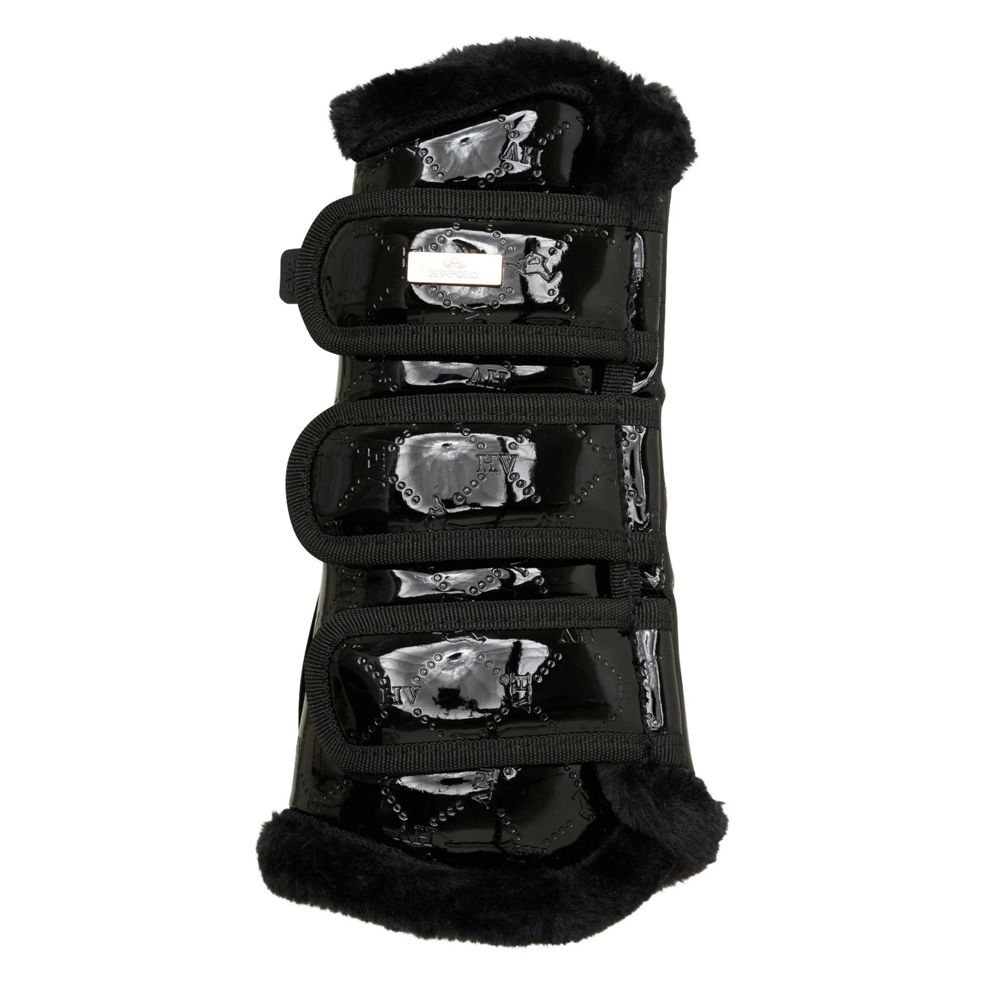 HV Polo DresSage Boots HVPCecile-Black Laquer-C/S with glossy black finish and soft fleece lining for equestrian use