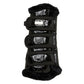 Black glossy protective horse leg boot with soft fleece lining and velcro straps, HV Polo DresSage Boots HVPCecile-Black Laquer-C/S