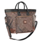Brown patterned travel bag with black handles and adjustable shoulder strap, HV Polo Grooming Bag HVPWelmoed Shine-Mocca-1SIZE
