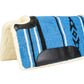 TuffRider Phoenix Small Acrylic Western Saddle Pad - Contoured Horse Saddle Blanket in blue with black trim and fleece lining