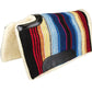 TuffRider Phoenix Small Acrylic Western Saddle Pad - Contoured Horse Saddle Blanket with colorful striped design and black leather patches